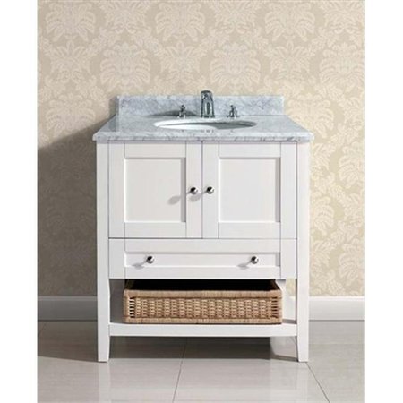 DAWN KITCHEN & BATH PRODUCTS INC Dawn Kitchen AACCT302134-011 Carrera White Marble Top 1 In. Thickness With Ceramic Single Bowl AACCT302134-01